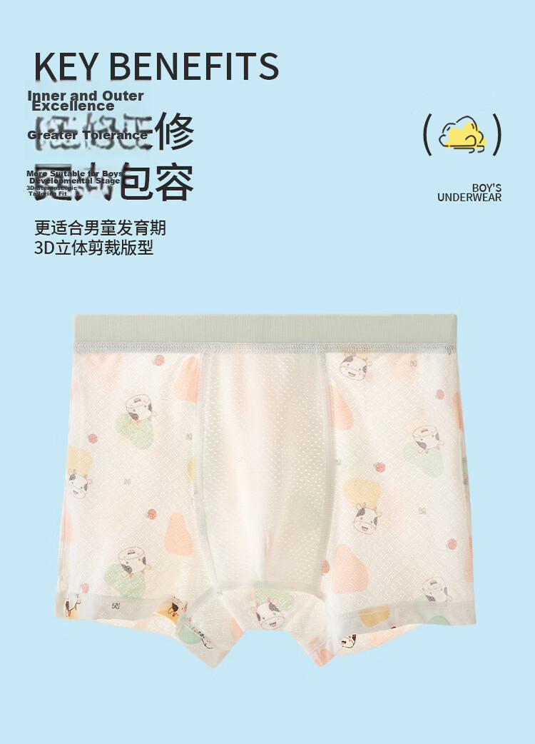 Yuzhaolin Boys' Summer Thin Ice Silk Breathable Mesh Boxer Briefs for Kids 10