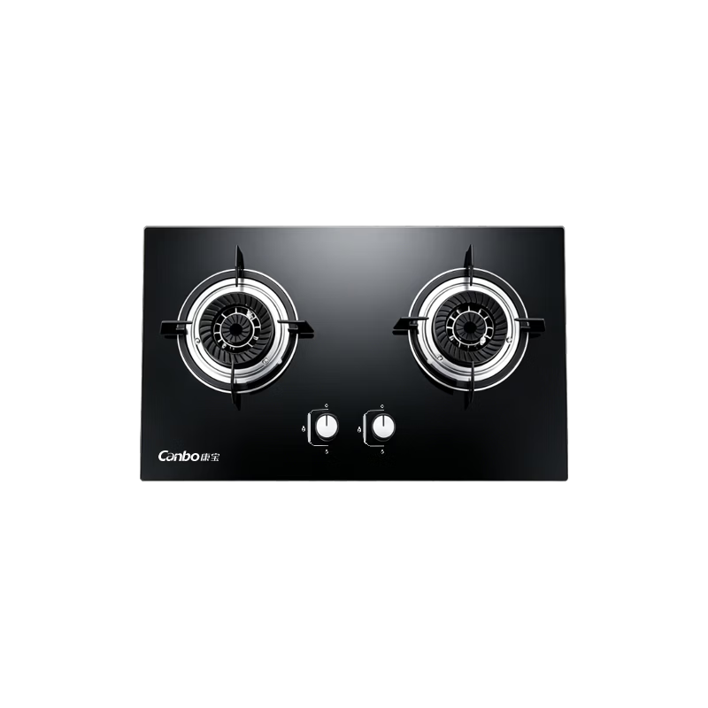 Canbo Natural Gas Stove Double Burner 5.2KW High Power Home Use First-Level Energy Efficiency Energy Saving Explosion-Proof Glass Panel Built-in and Countertop Dual Use Kitchen Double Burner Stove QI2