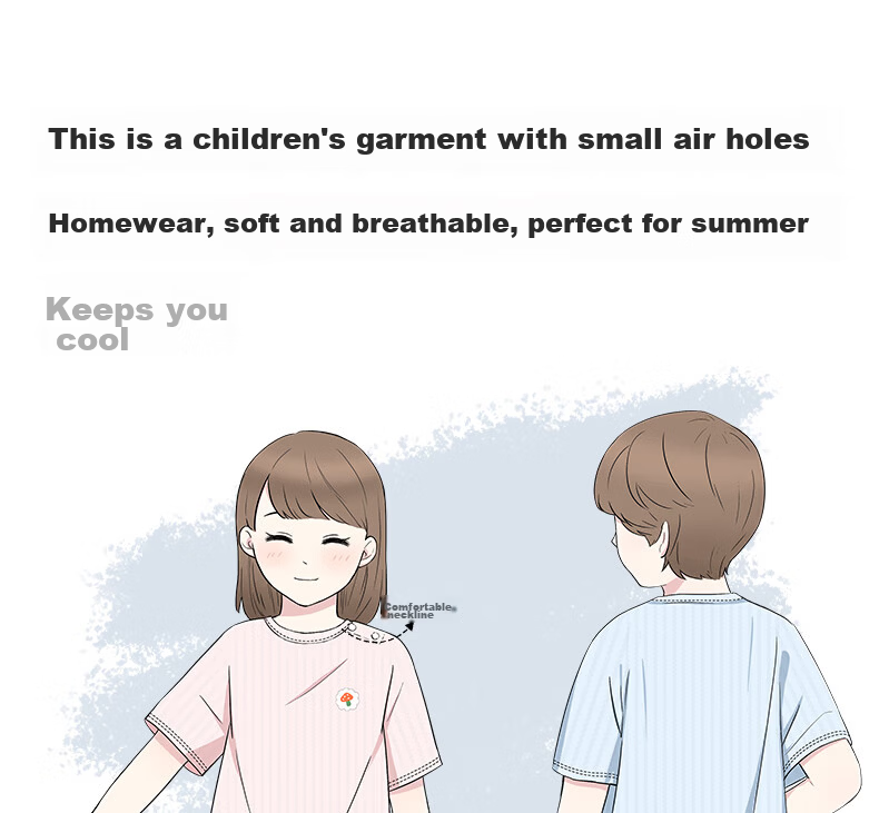 Yingbeiyi Pure Cotton Breathable Baby Short Sleeve and Shorts Set Summer Thin Children's Two-Piece Air Conditioning Homewear 1