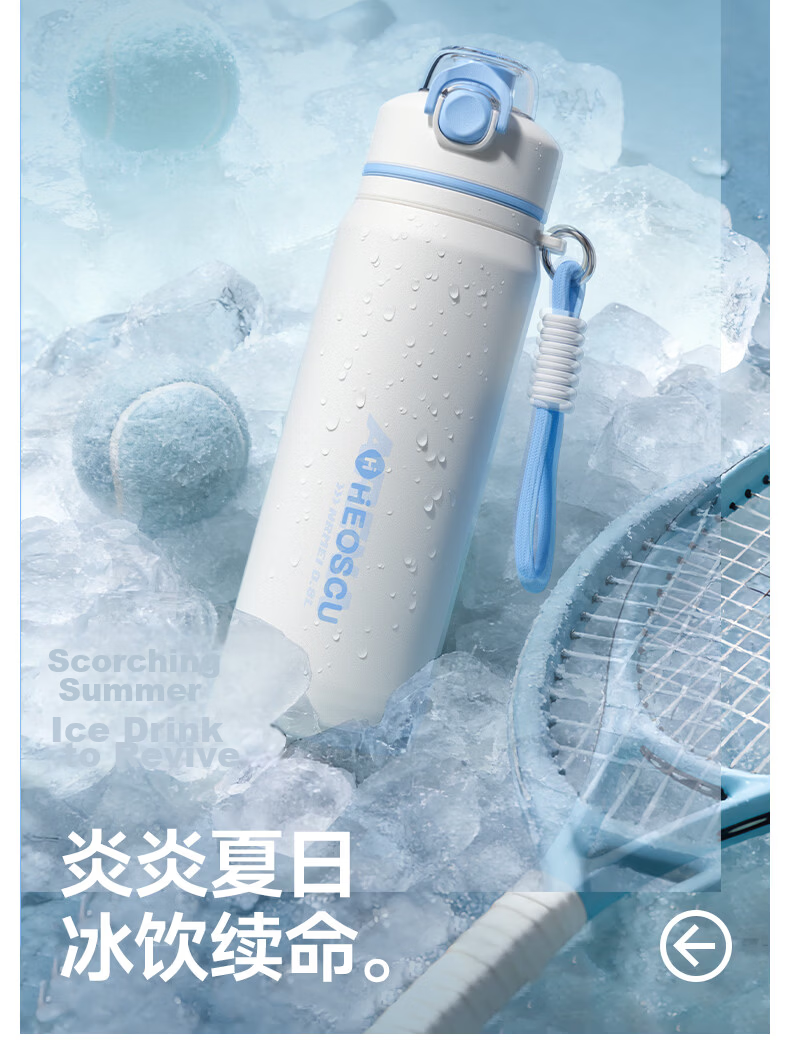 HEOSCU Insulated Water Bottle Cold Spray Cup Large Capacity Straw Cup for Summer School Boys and Girls Ages 6-12 6