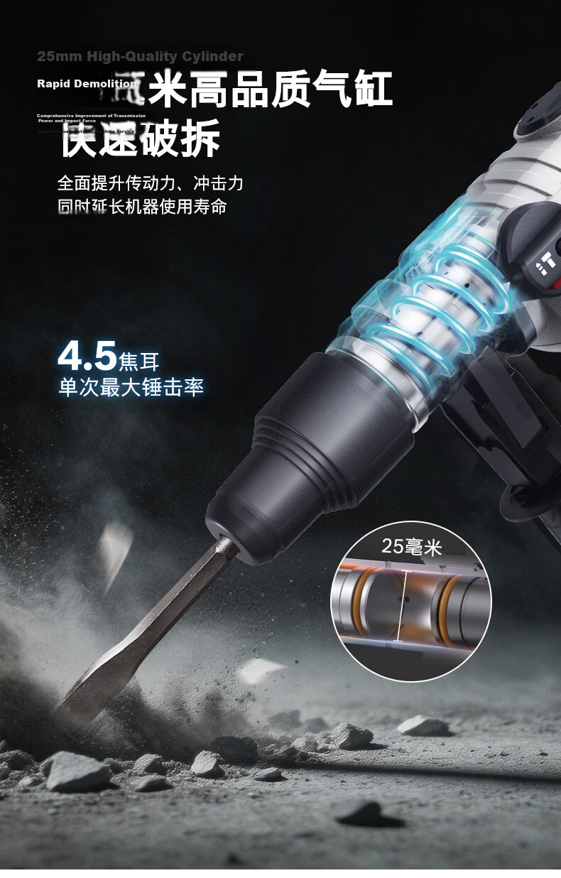 BOSCH 950W Rotary Hammer Drill BH426 with Safety Clutch Concrete Drill and Chisel Combo 3