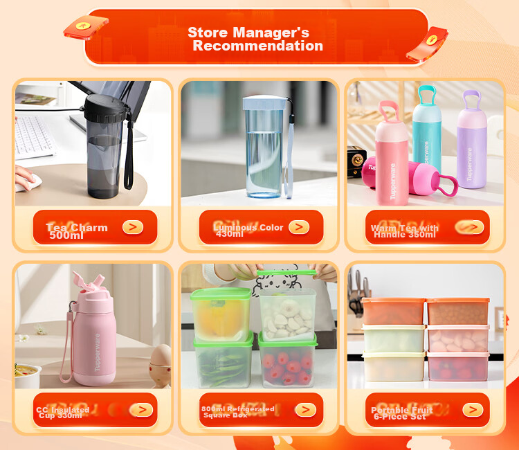 Tupperware Microwave Stackable Slim Square Box 500ml Heating Lunch Box Portable Bento Soft Pink for Students and Office Workers 1