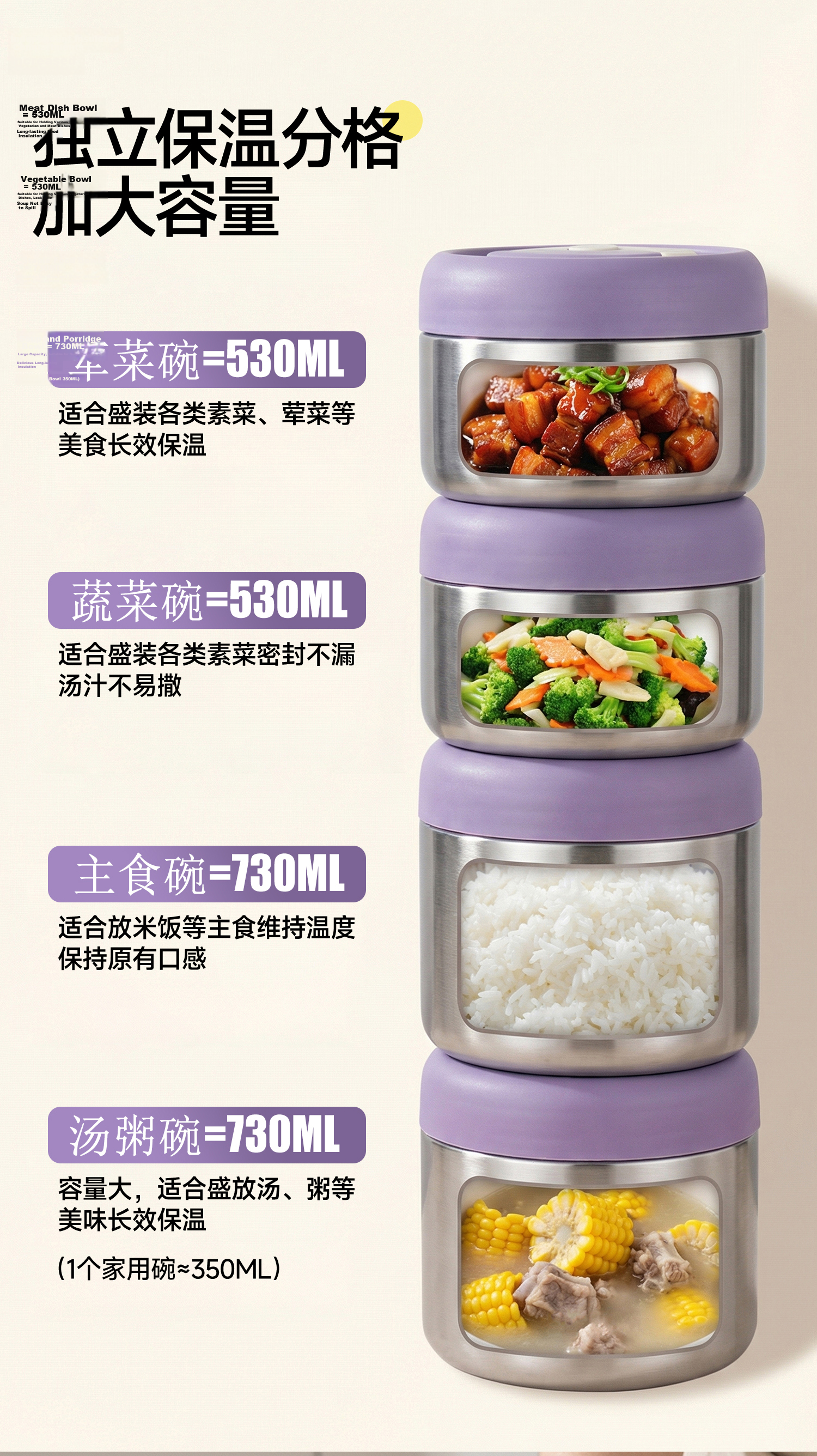 QF 316L Stainless Steel Insulated Lunch Box for Office Workers and Students, 24-Hour Long-Lasting Portable Food Container Bento Box 15
