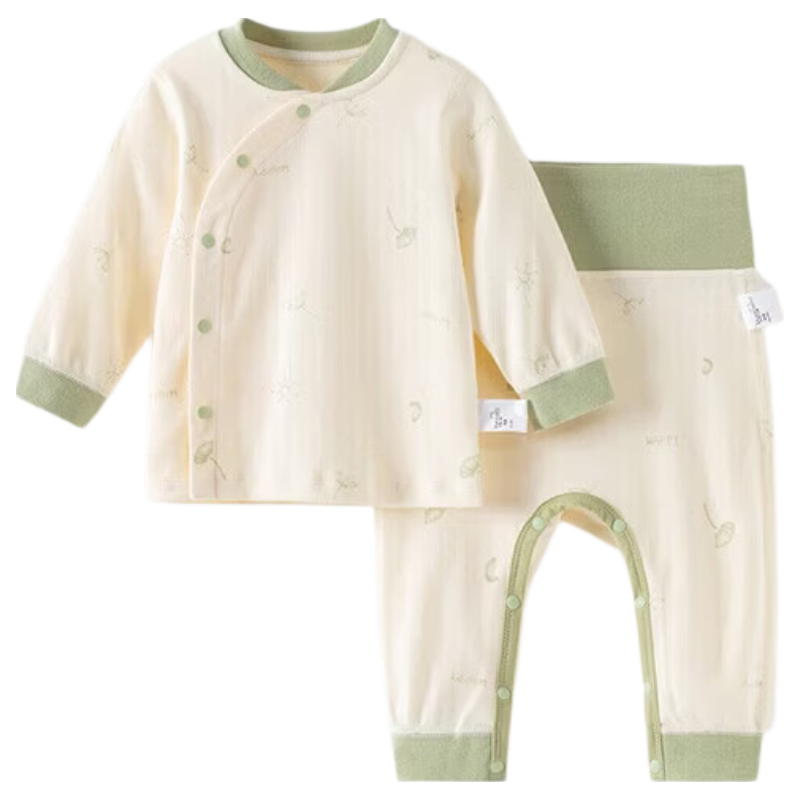 Happy Little Bear Baby Thermal Underwear Set Home Clothes High-Waist Belly Protection Autumn Top and Pants for Baby