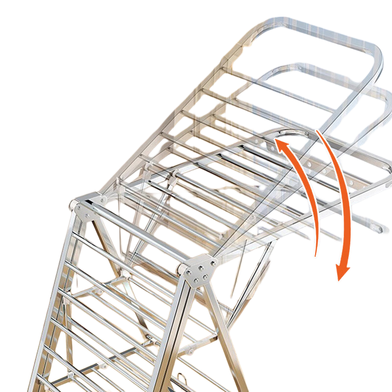 40,000 Kilometers Folding Floor Clothes Drying Rack Stainless Steel Balcony Wing-Shaped Indoor Outdoor Laundry Rack