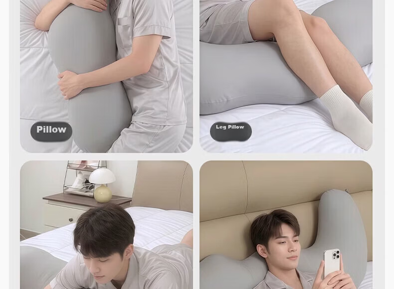 Dr. Chu Men's Sleeping Body Pillow Leg Hugging Side Sleep Ice Silk Seahorse Long Bolster Pillow Removable Washable Summer 20