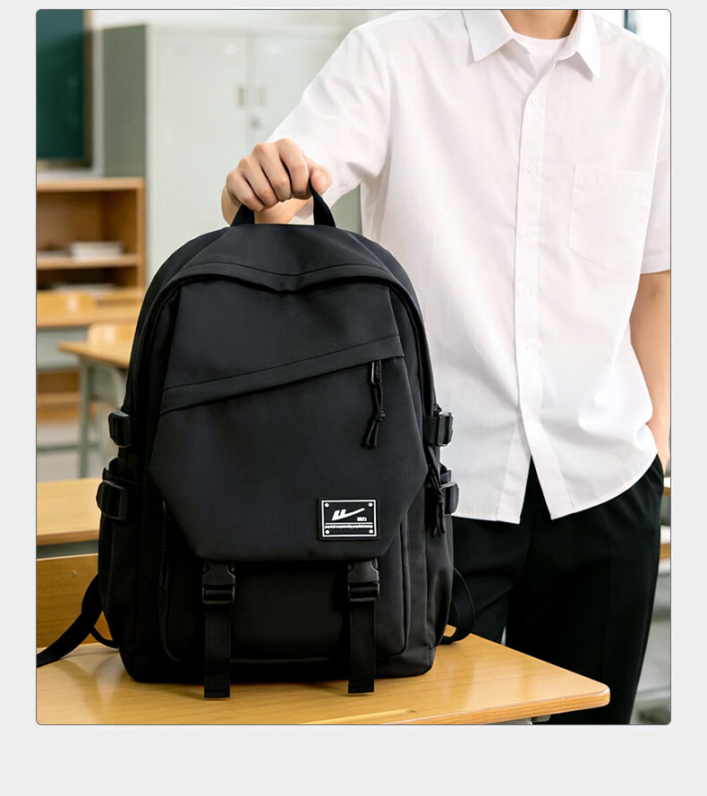 Warrior Backpack Men's Casual Water-Resistant Laptop Travel Bag Large Capacity School Bag for High School, Middle School, and College Students 15