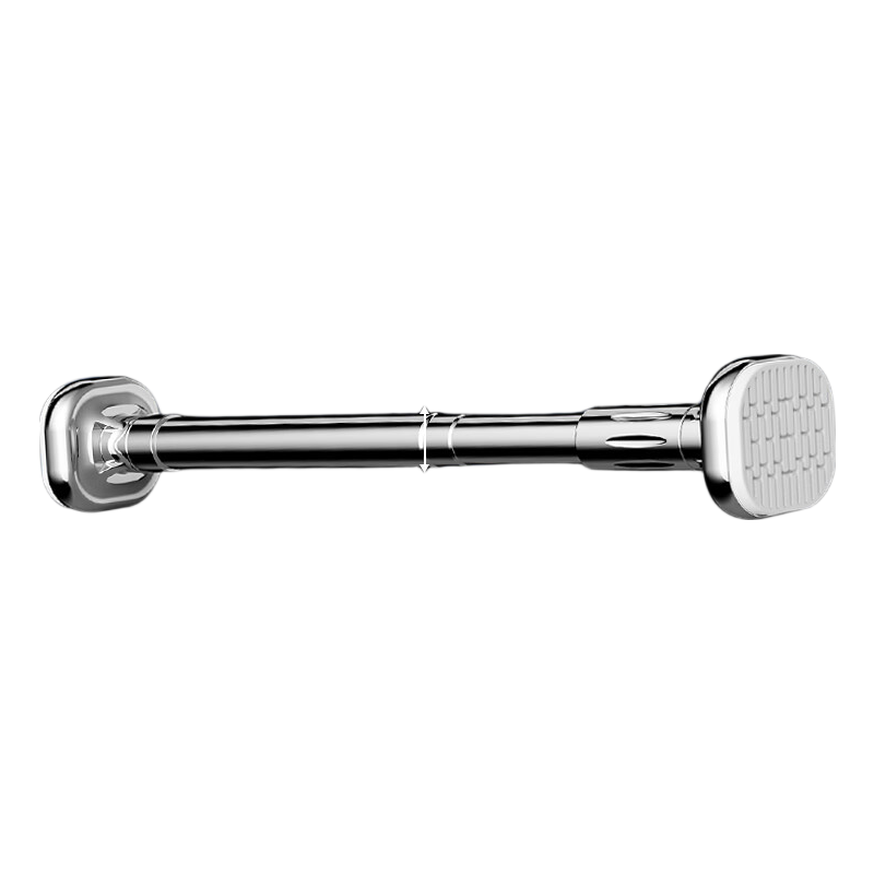 FK Retractable Clothesline Shower Curtain Rod No Drilling Required Bathroom Drying Rack Stainless Steel Bathroom Support Rod Square 1.1~2 Meters