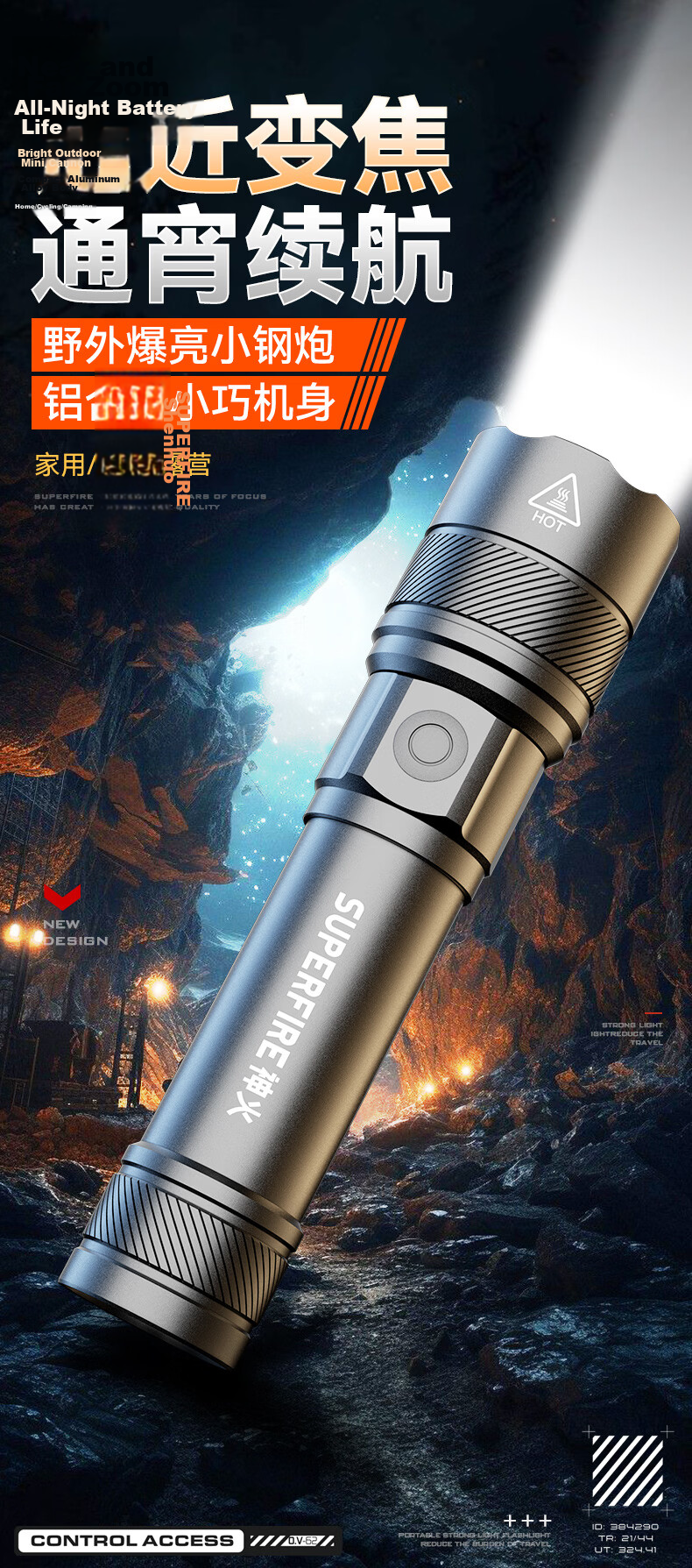 SupFire RX28 Zoomable Flashlight High Brightness Long Battery Life Portable Military Outdoor Emergency Light 1