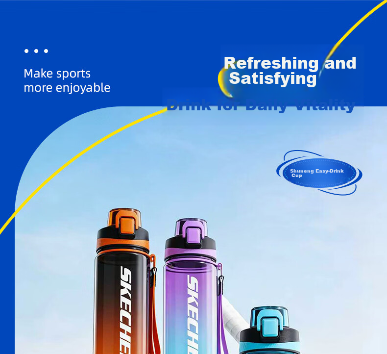 Skechers Large Capacity Tritan Sports Water Bottle for Men and Women Outdoor Fitness Portable Student Cup 8