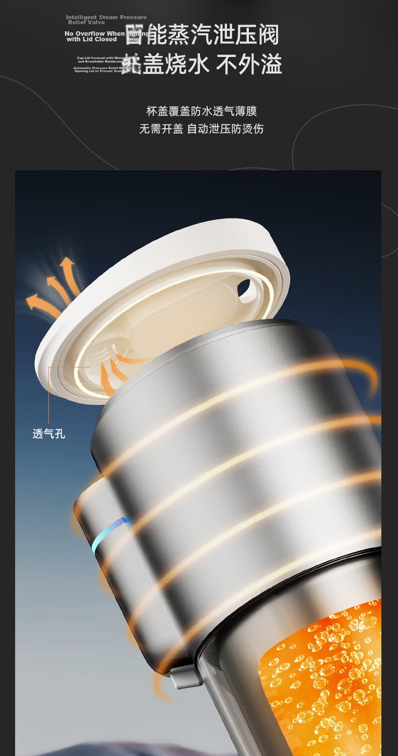 PHILIPS Car Kettle Portable Electric Water Boiler 12V 24V 220V Universal Car Travel Water Heater 4