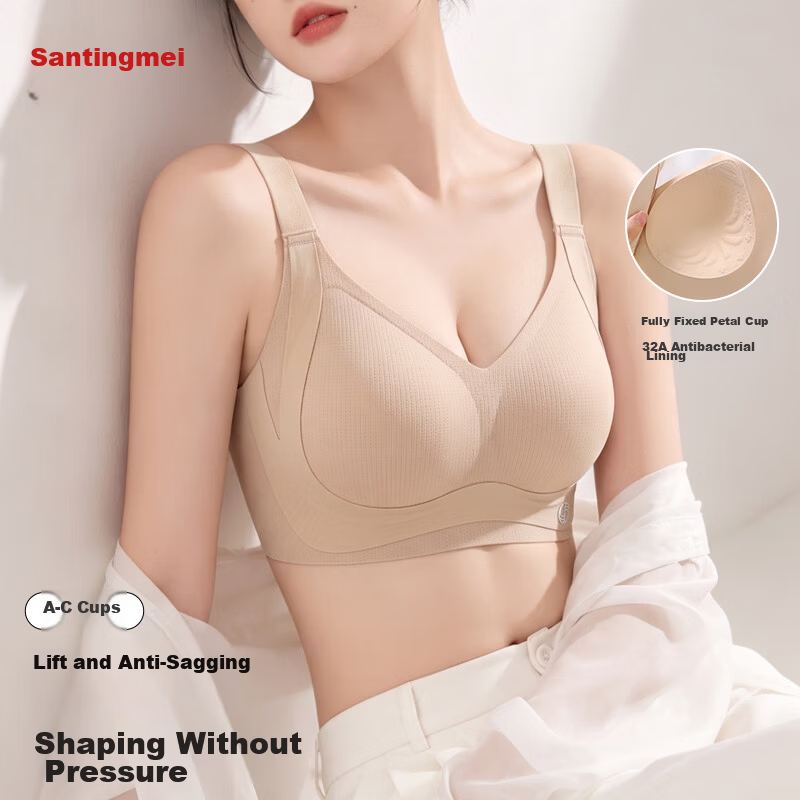 GRACEWELL Thin Breathable Seamless Invisible Bra Foundation for Sagging Underbust, Push-Up and Side Support Bra