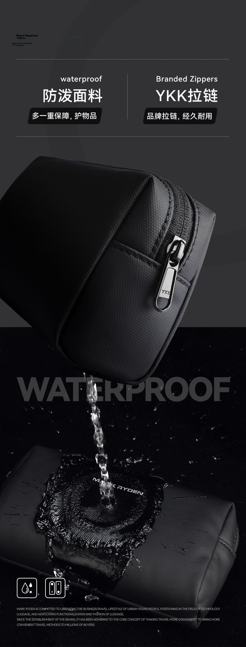 Marco Leiden Travel Bag Portable Storage Organizer Charger Digital Power Bank Earphone Data Cable Protector for Business Trips 5