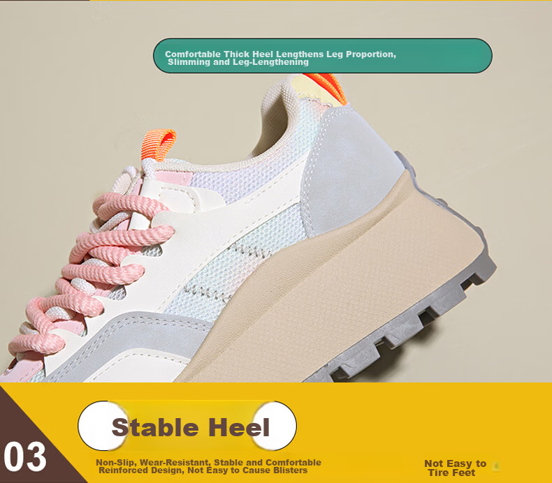 CARTELO Women's Casual Shoes Spring Colorblock Thick Sole Lightweight Sports Sneakers 1689 Gray Size 38 10