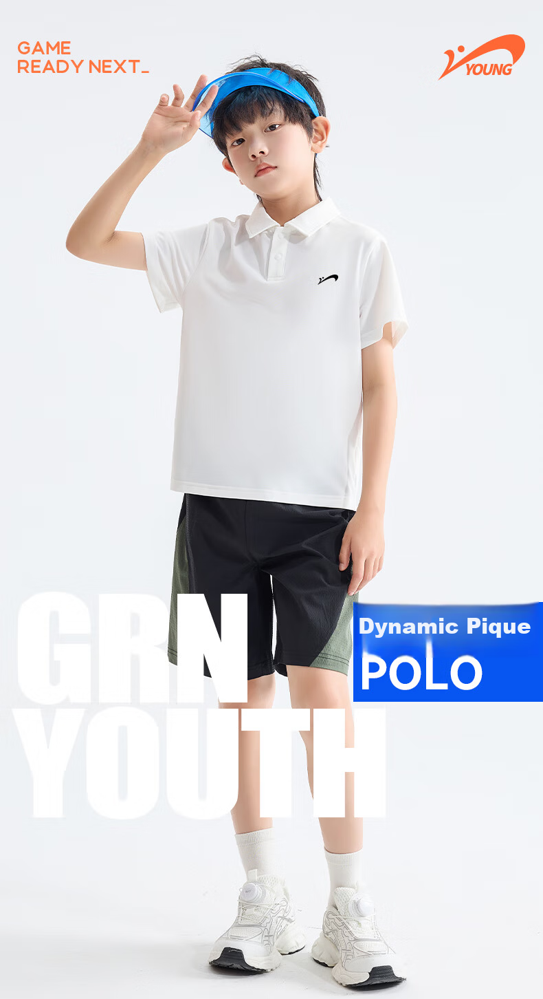 Guirenniao Kids Summer Set Boys Short Sleeve Polo Shirt Breathable Thin Two-Piece Sportswear 3