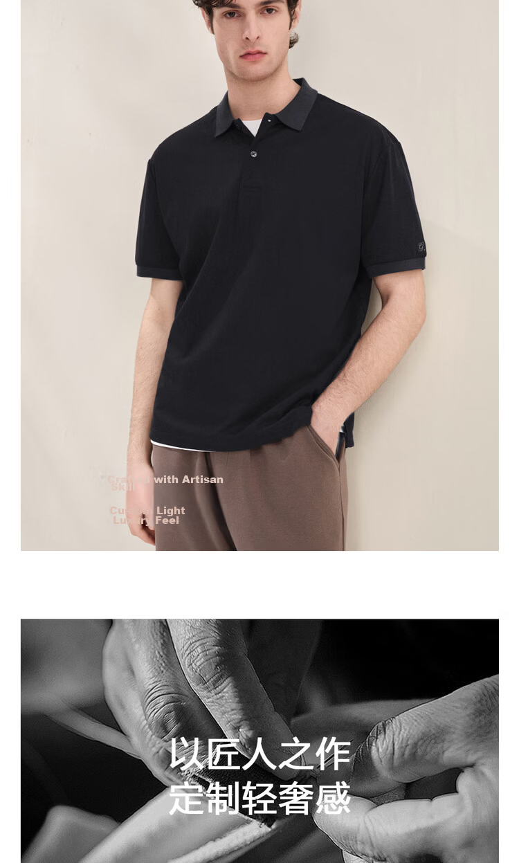 Giordano G+ 2026 Summer New Black Technology Cooling Embroidered Loose Fit Polo Shirt Men 01016461 11