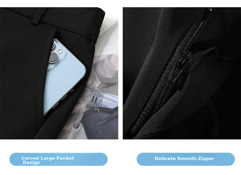 Langsha Women's Summer Thin High Waist Slim Fit Elastic Waist Straight Leg Casual Suit Pants 16