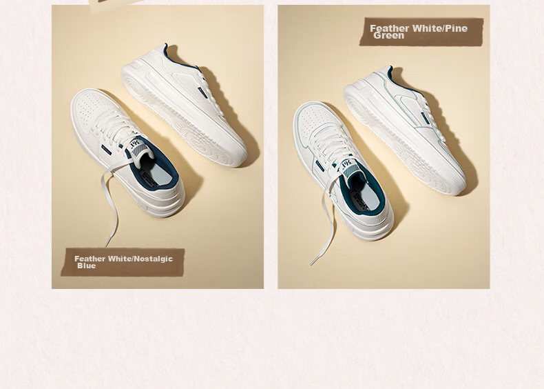 361° Men's Casual Shoes Qinghe 2 New Stylish Versatile Thick-Soled Comfortable White Sneakers 672636618-1 4