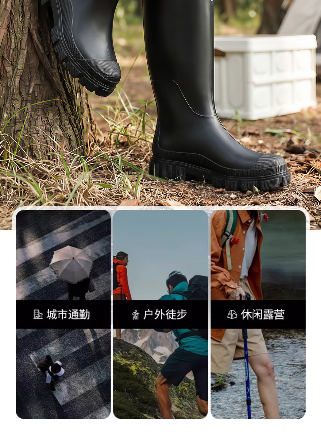 KINGLOVOUN Women's Fashion Long Rain Boots Adult Waterproof Non-Slip High Tube Rainforest Hiking Shoes 6006 Yellow Size 39 3
