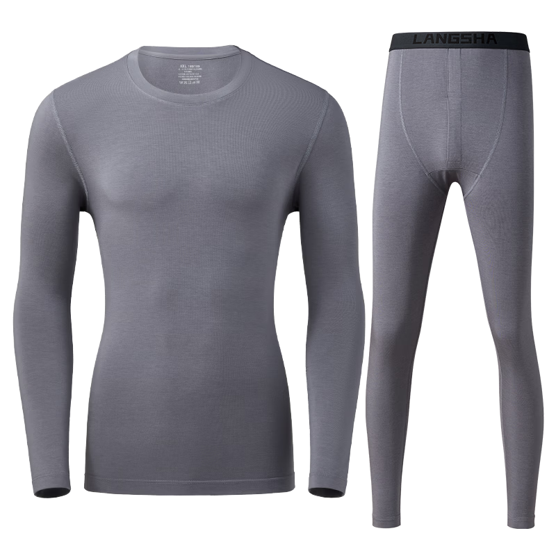LangSha [Ren Jialun Celebrity Endorsed Quality] Autumn Thermal Underwear Set for Men and Women Antibacterial Warm Couple's Long Johns