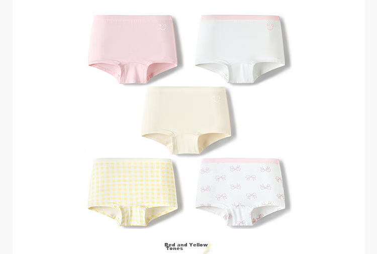 Balabala Kids Cotton Underwear A-Class Girls Boxer Shorts 2026 New Baby Four-Point Soft Skin Five-Pack 17