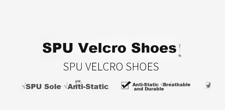 Mulang Anti-Static Velcro Single Mesh Shoes Breathable Dustproof Cleanroom Electronic Factory Work Shoes Thickened Soft Sole Navy Blue PU Sole Velcro Single Mesh Shoes Size 40 1