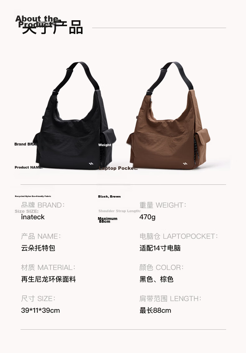 Inateck Tote Bag Women Laptop Bag Crossbody Large Capacity Shoulder Bag iPad Tablet Handbag Lightweight Commuter 12