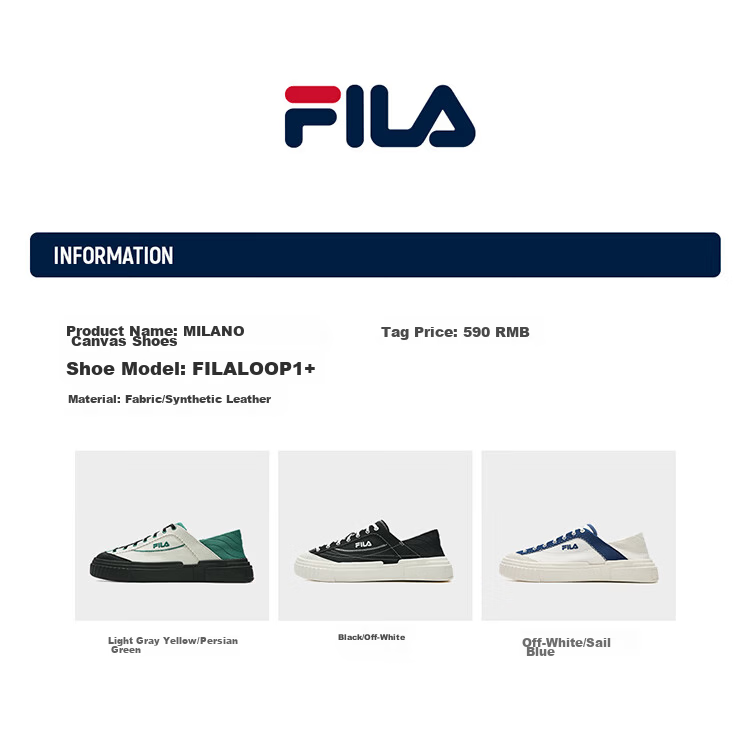 FILA Official LOOP 1S Men's Terraced Canvas Mesh Colorful Casual Sports Breathable Lightweight Shoes 15
