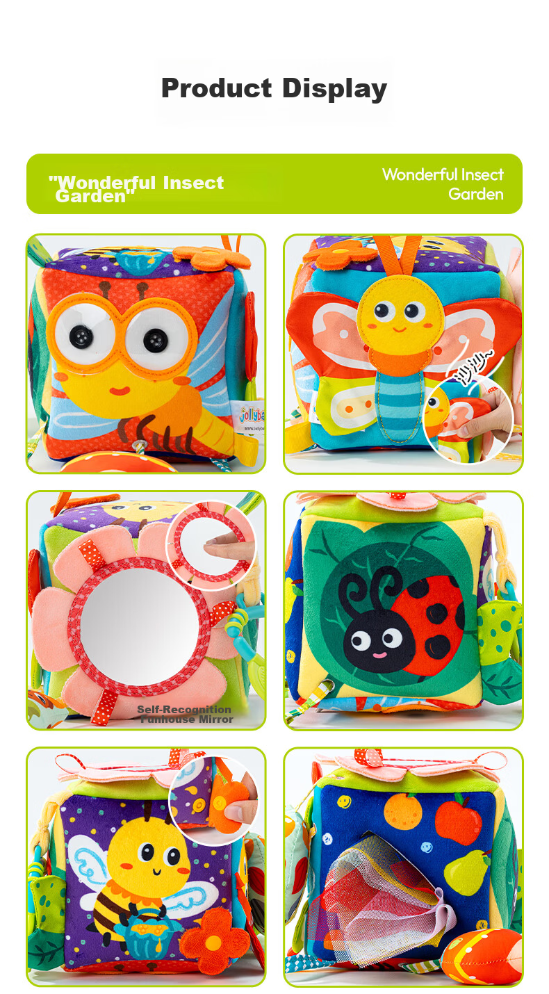 Jollybaby Baby Toy Pull-and-Play Car Hanging Sensory Development Educational Crib Rattle - Farm Triangle Pull-and-Play 17