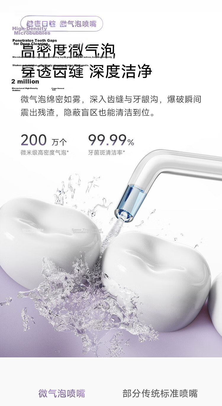 Mijia [Qixi Gift] Smart Water Flosser Pro with Futuristic Twilight Smart Large Color Screen, Dual-Module Water Tank, Dual-Use Device, Umbrella Water Flow for Better Gum Care 9