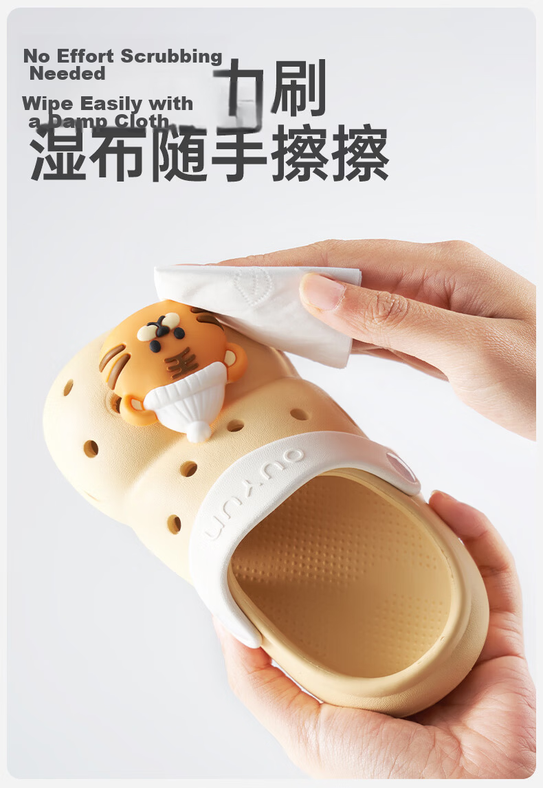 OUYUN Kids Summer Non-Slip Indoor Shower Slippers Cute Panda Design Size 17 10