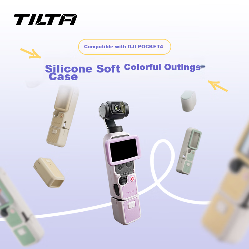 TILTA Iron Head Silicone Protective Case for DJI Pocket 4 - Anti-Scratch, Shockproof Gimbal Lens Screen Cover, Standard Version Camera Accessory
