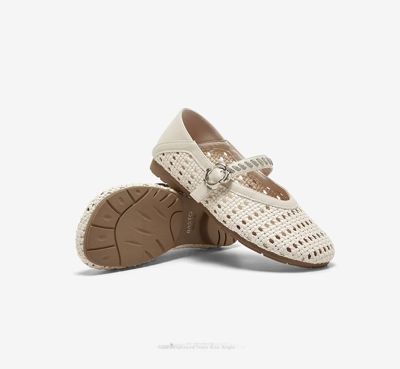 BASTO Woven Breathable Ballet Mary Jane Commuter Women's Low-Cut Flats W3515BQ6 15
