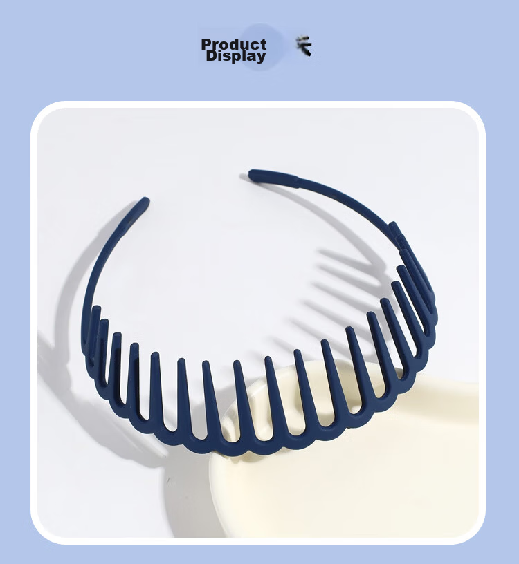 Banjeni Men's High Crown Hair Clip Headband Wide Daily Wear Large Sports Invisible Teeth Back Hair Fragment Non-Tightening 19