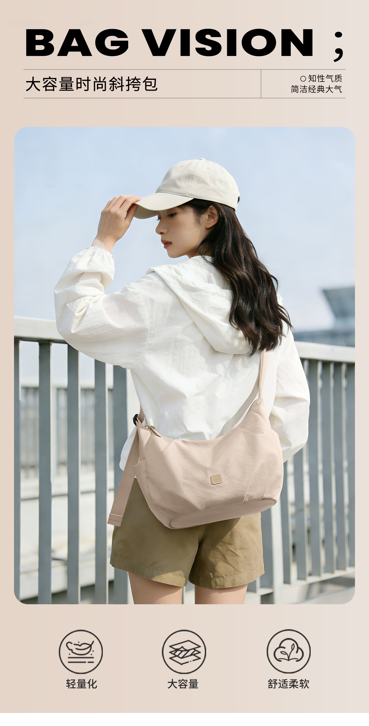 POLO Women's Large Capacity Shoulder Bag Crossbody Bag 10.9-inch iPad Bag Multi-compartment Phone Bag Sports Crossbody Bag 1