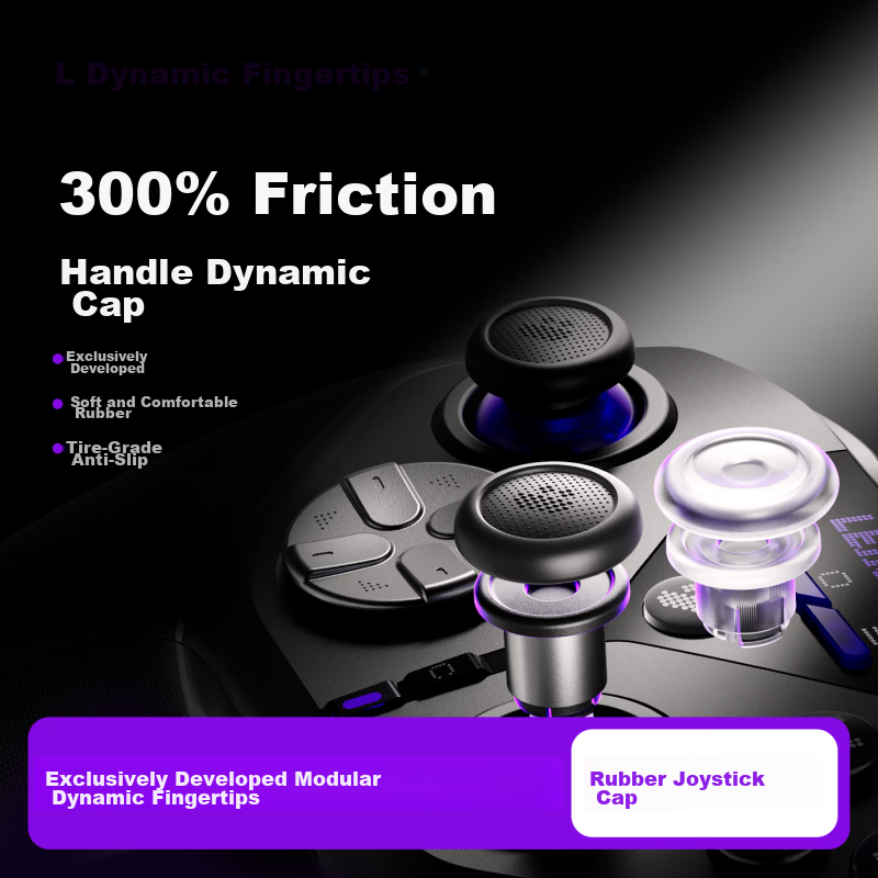 Dynamic Fingertip Wireless Controller Joystick Cap Rubber Anti-Slip Curved Surface Set No.2 Curved Groove Easy for Beginners Rubber Particles Essential Gaming Controller Accessory