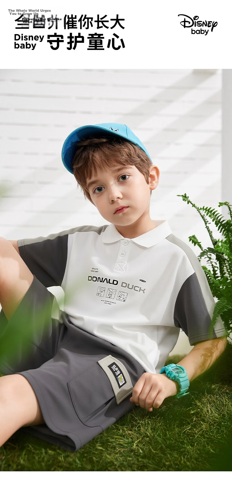 Disney Boys Summer Short Sleeve Set 2026 New Fashion Polo Casual Set 1