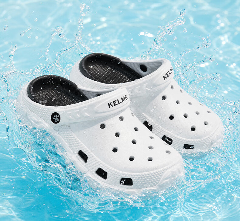 KELME Men's Summer New Dual-Wear Durable Hole Slippers Versatile Closed-Toe Slippers for Women 10