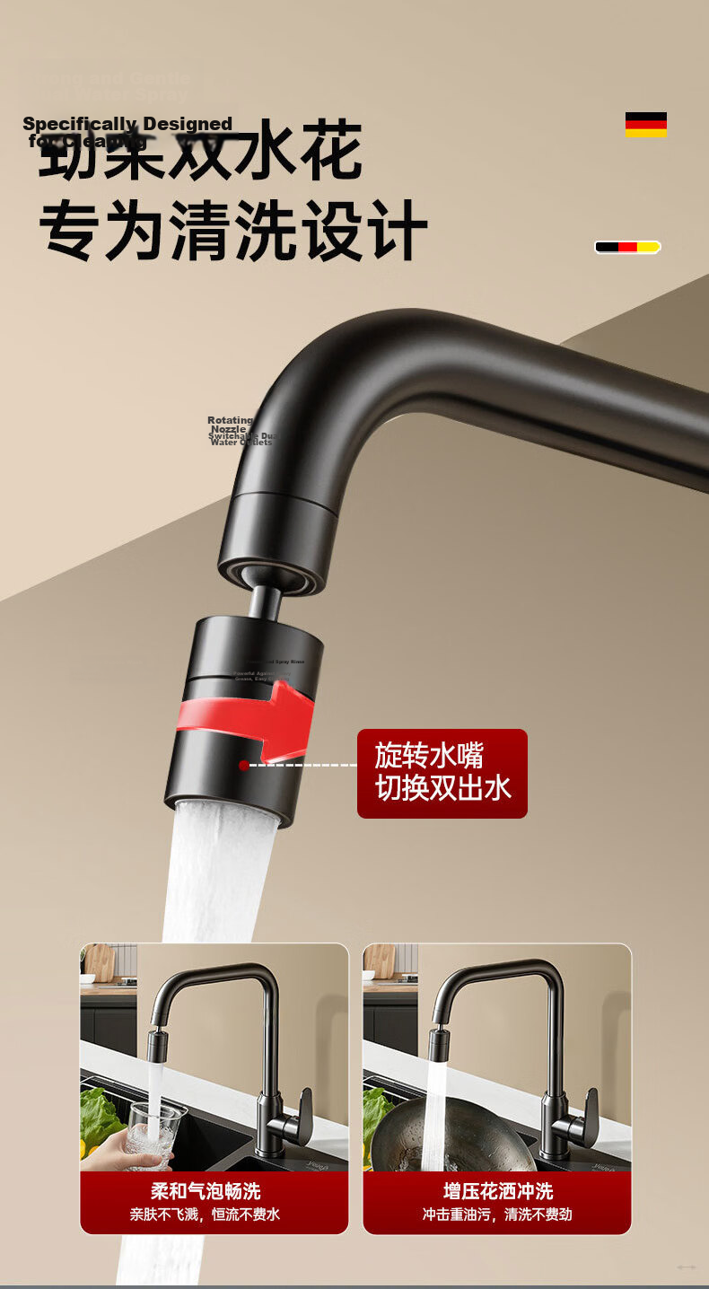 HOMK Seiko Kitchen Faucet Hot and Cold Two-in-One Kitchen Tap for Home Washbasin and Vegetable Washing Sink 6