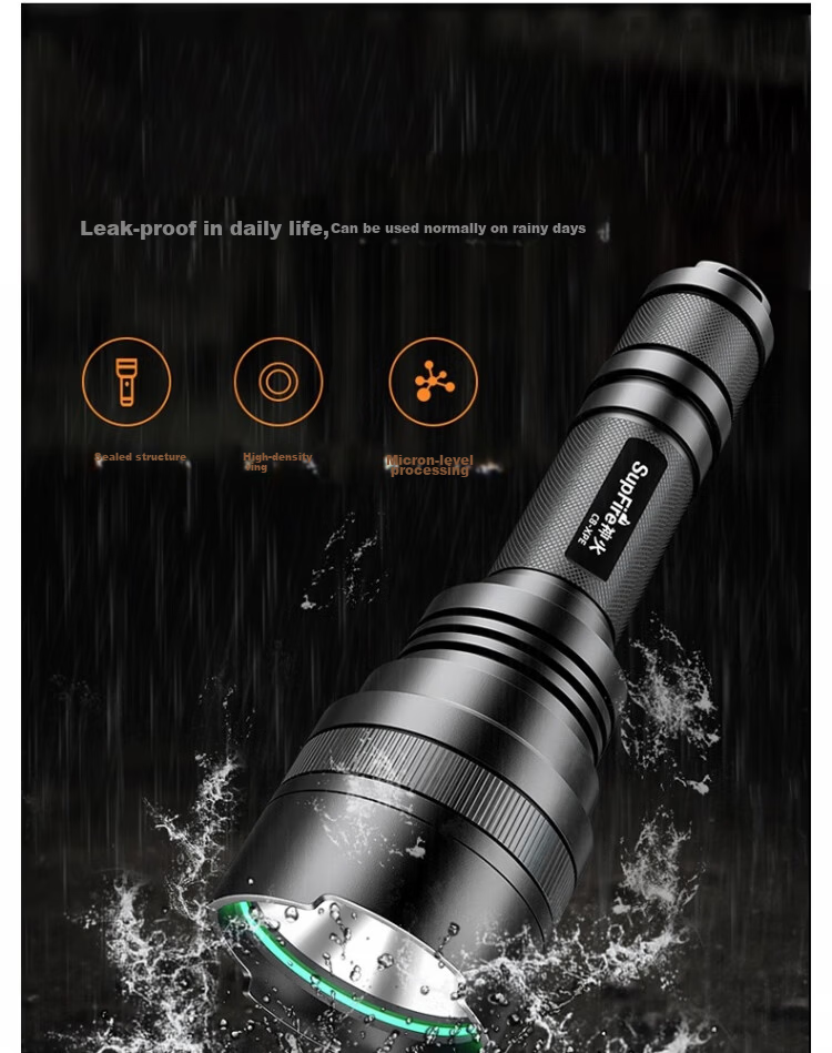 SupFire / Superfire C8 Series High-Power Flashlight; C8-XPE-5W 5W + 1500mAh Battery with Charging Dock + Tail Switch 5