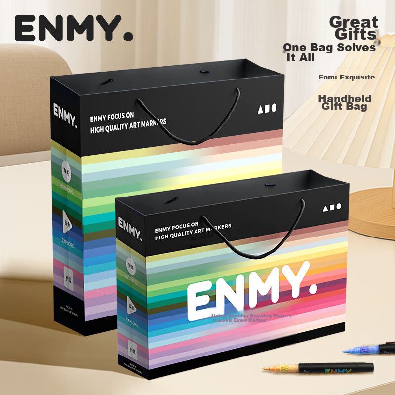 Enmy Large Marker Pen Original Authentic Bag Large Capacity Gift Packaging Simple Design Exquisite Premium Drawing Pen 2