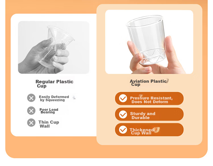 Melia Disposable Cups Aviation Cup 200ml*40pcs Food Grade High Temperature Resistant Space Tea Water Wine Cups 5