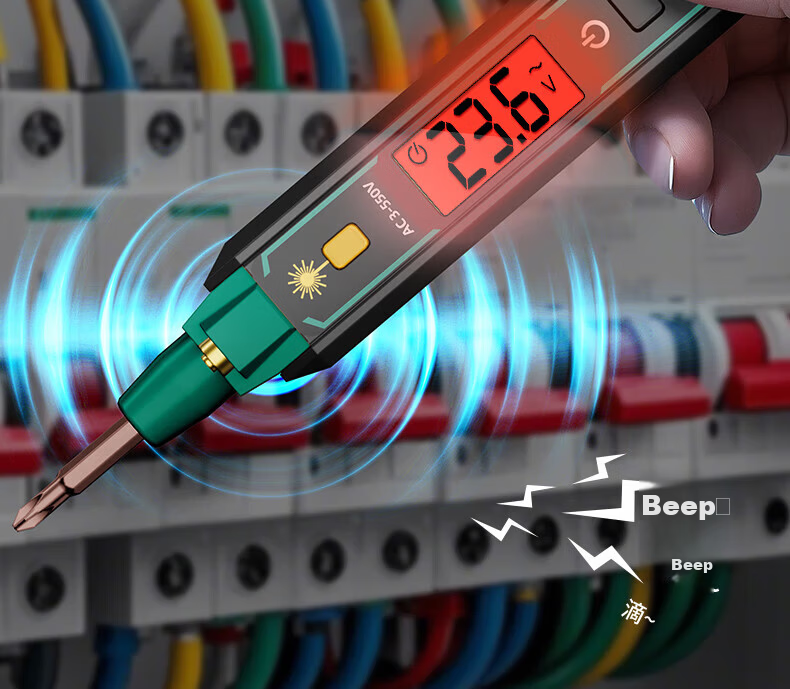 GREENER Electric Tester Pen Multifunction Digital Voltage Detector Screwdriver for Household Leakage and Wire Break Detection 20