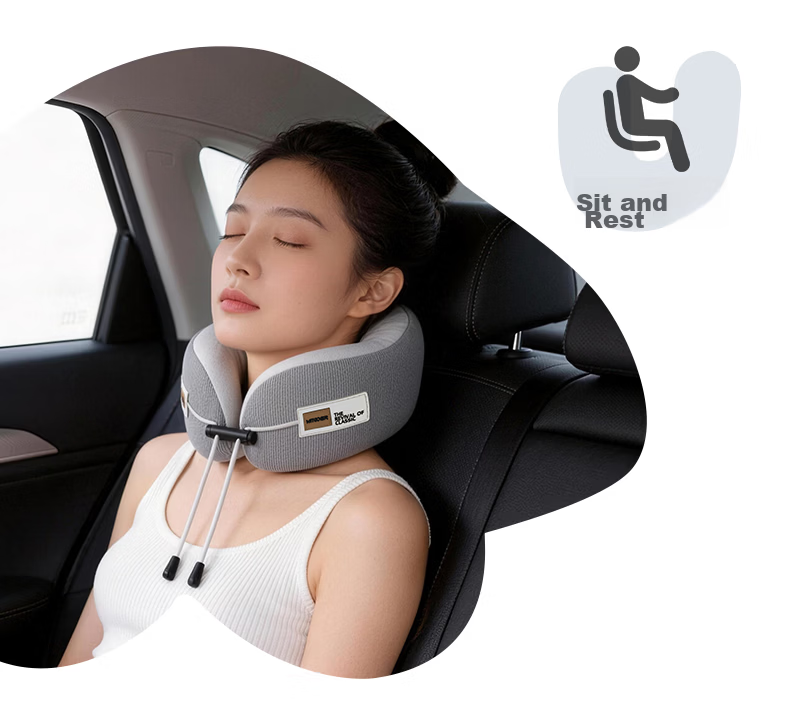 Zhiguozhe U-Shaped Neck Pillow Travel Portable Foldable U-Shape Neck Support Pillow for Airplane High-Speed Train Nap Essential 27