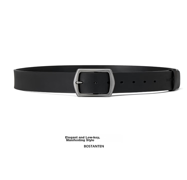 BOSTANTEN Minimalist Korean Style Men's Casual Leather Belt with Pin Buckle, Trendy and Versatile Waistband for Men, Perfect Birthday Gift for Boyfriend 17