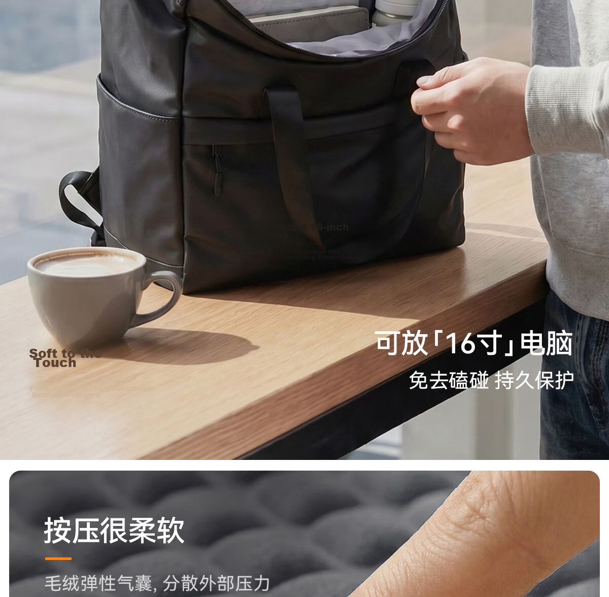 JINSHIWQ 16-inch Laptop Backpack Men City Commuter Lightweight Travel Bag Women Business Briefcase Flap School Bag 7