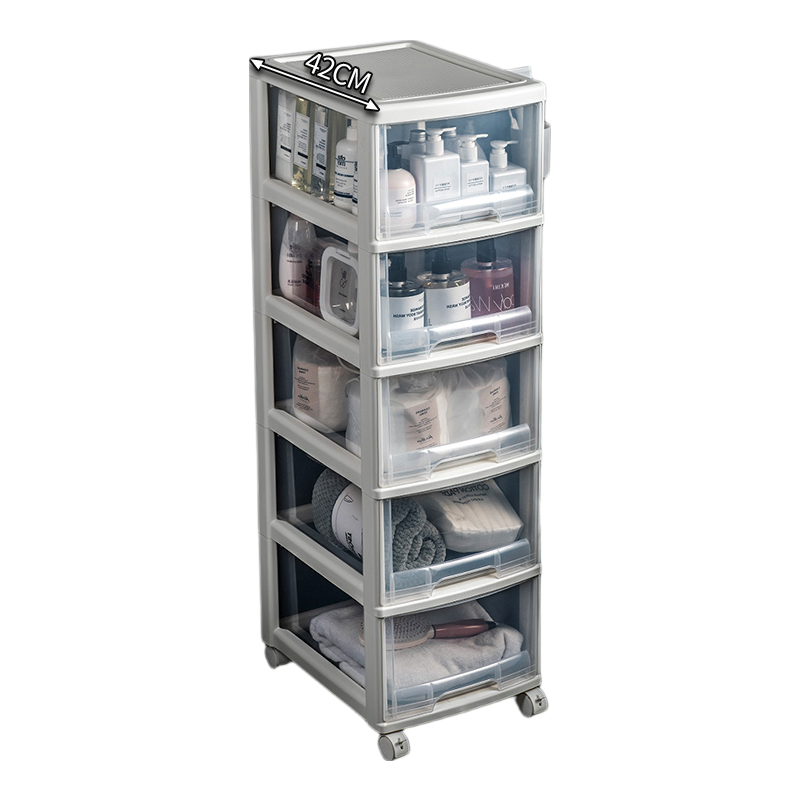 JEKO&JEKO Bathroom Storage Rack, Floor-Standing Gap Organizer Cabinet, Bathroom Storage Cabinet, Toilet Storage Cabinet, 32cm Wide, Five Layers