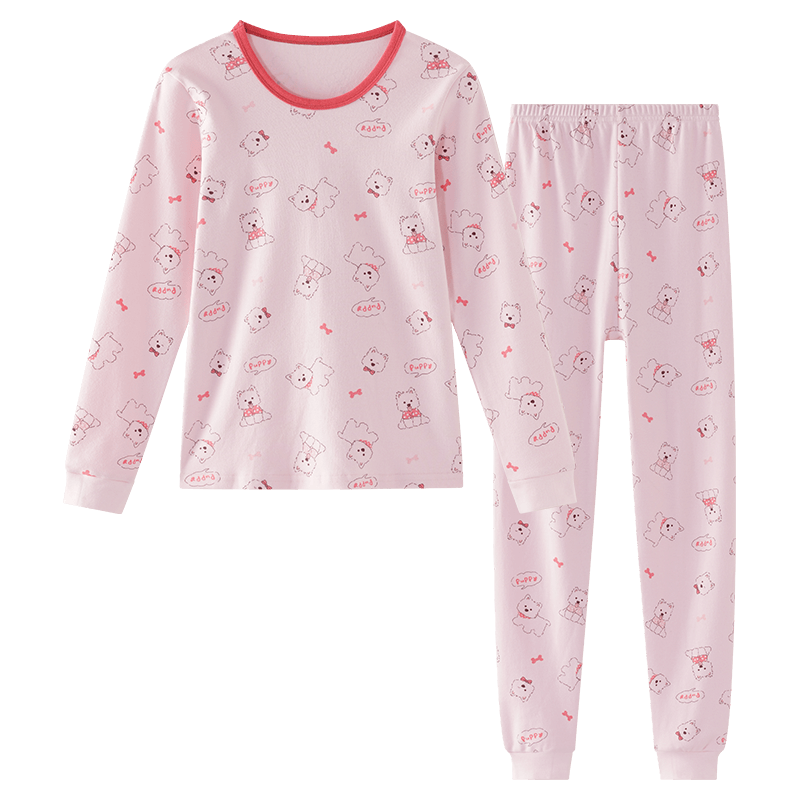 Hodo Children's Pure Cotton Underwear Set, Boys And Girls Autumn Clothes And Pants, Pajamas, Cotton Sweater Set M1204, Plain White, Size 110