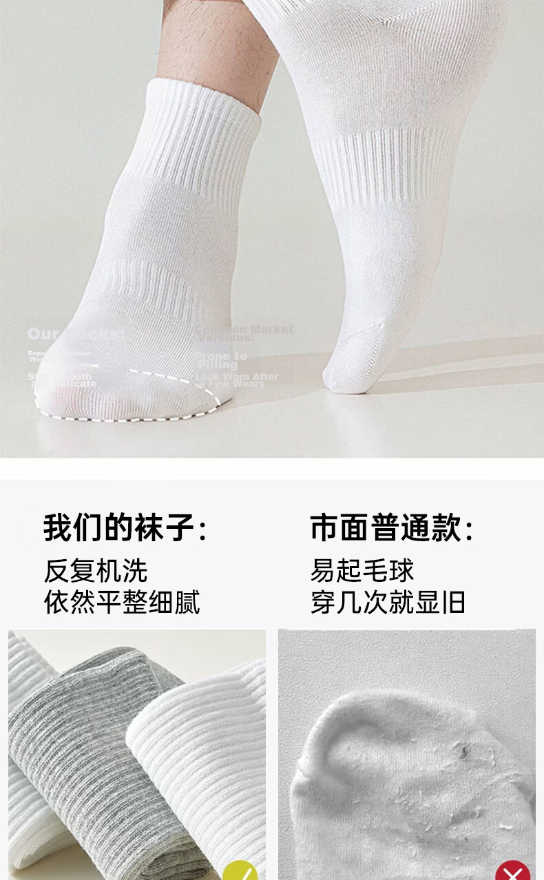 Deanqi Disposable Socks Unisex Men Women No-Wash Daily Use Gray Ankle Socks 5 Pairs 7