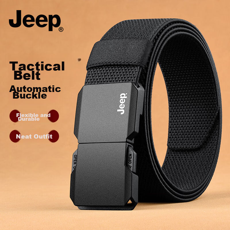 JEEP 2026 Men's Tactical Elastic Woven Ratchet Belt Military Training Waistband Valentine's Day Gift for Boyfriend